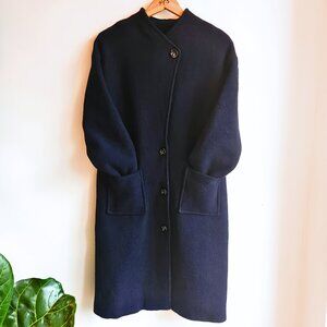 🇫🇷  Made in France Oversized Navy Boiled Wool Coat – La Petite Française